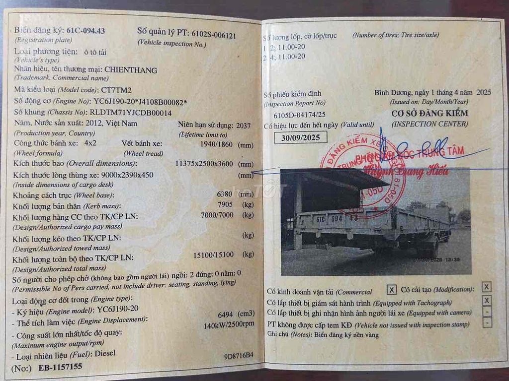 Cần bán xe tải Thaco Auman 385HP đời 2014. Mua bán Xe tải, xe ben tại Thành phố Dĩ An Bình Dương được đăng bởi mạnh phát hình 6