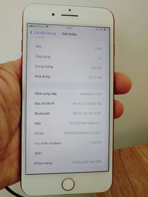 Bán iphone 7 plus đỏ, 256g, màn rin, pin 98%. Mua bán Điện thoại tại Quận Gò Vấp Tp Hồ Chí Minh được đăng bởi Kah