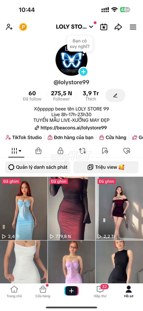 Lolystore cần bạn phát triển quản lý kênh tik tok