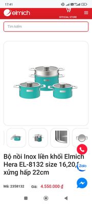 BỘ 3 NỒI 1 XỪNG INOX ELMICH. Mua bán Dụng cụ nhà bếp tại Quận Ninh Kiều Cần Thơ được đăng bởi GIA DỤNG GIÁ SỐC