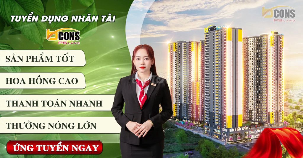 Tuyển Dụng 50 NVKD BĐS Bcons: Thu nhập 150tr/tháng. Việc làm tại Quận Bình Thạnh Tp Hồ Chí Minh được đăng bởi BCONS PS LAND hình 3