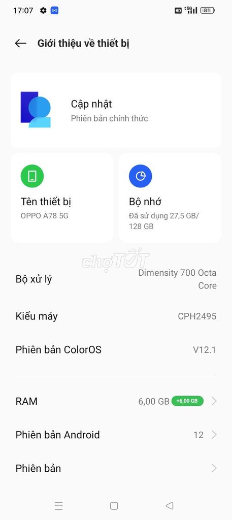 OPPO A78 5G 128GB Mới. Mua bán Điện thoại tại Thành phố Đồng Xoài Bình Phước được đăng bởi Thanh Truyền hình 1