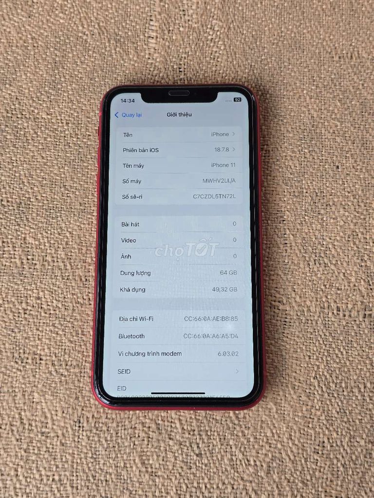 Apple iPhone 11 64GB Đỏ. Mua bán Điện thoại tại Huyện Khoái Châu Hưng Yên được đăng bởi Nam hình 1