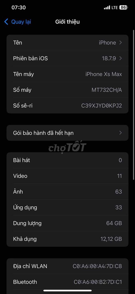 iPhone XS Max 64GB Xám Đã thay pin. Mua bán Điện thoại tại Quận Phú Nhuận Tp Hồ Chí Minh được đăng bởi khang hình 1