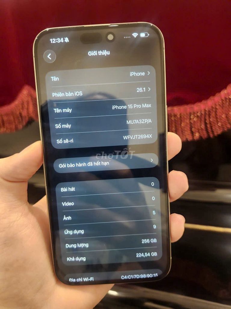 Apple iPhone 15 Pro Max 256GB Titan 90%. Mua bán Điện thoại tại Thành phố Thủ Đức Tp Hồ Chí Minh được đăng bởi Hội Đồ Điện Tử hình 1