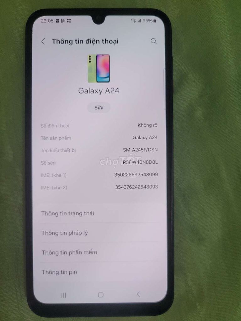 Samsung Galaxy A24 8GB/128GB Đen. Mua bán Điện thoại tại Thành phố Thủ Đức Tp Hồ Chí Minh được đăng bởi nguyen van thanh hình 1