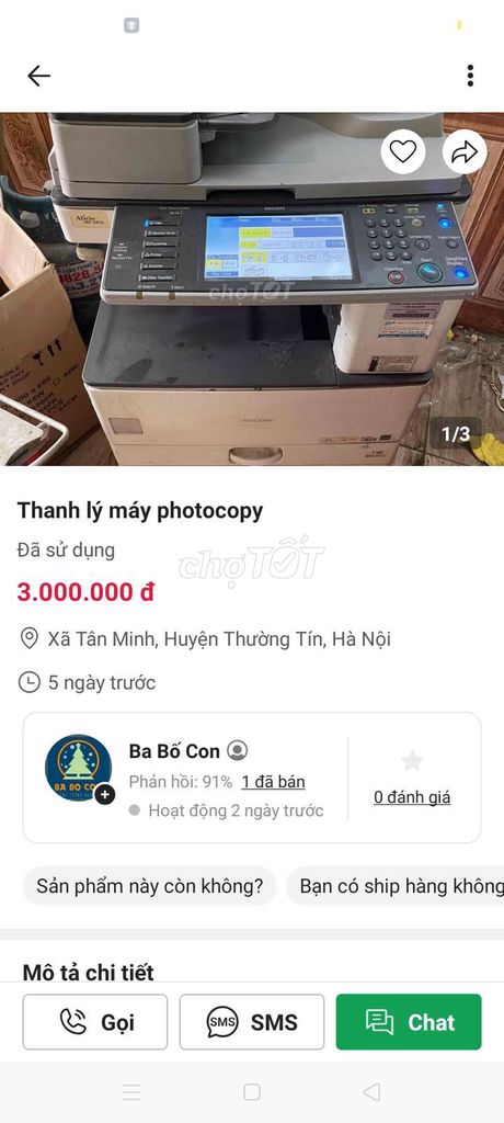 Muốn mua máy photocopy cũ giá 5-7 triệu. Mua bán Đồ dùng văn phòng tại Thành phố Nam Định Nam Định được đăng bởi Phan Đức Hạnh hình 1