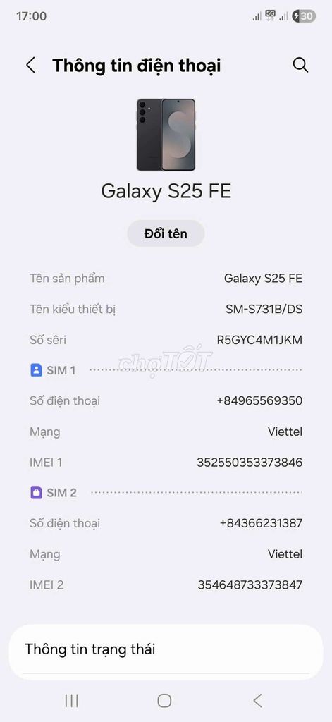 Samsung Galaxy S25 FE Đen. Mua bán Điện thoại tại Quận 12 Tp Hồ Chí Minh được đăng bởi Tuấn Tran quốc hình 1