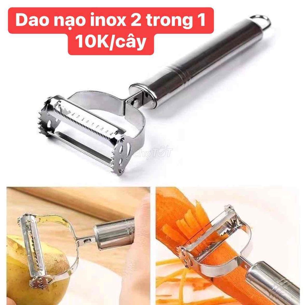 Dao nạo inox đa năng 2 lưỡi vừa gọt vừa bào sợi