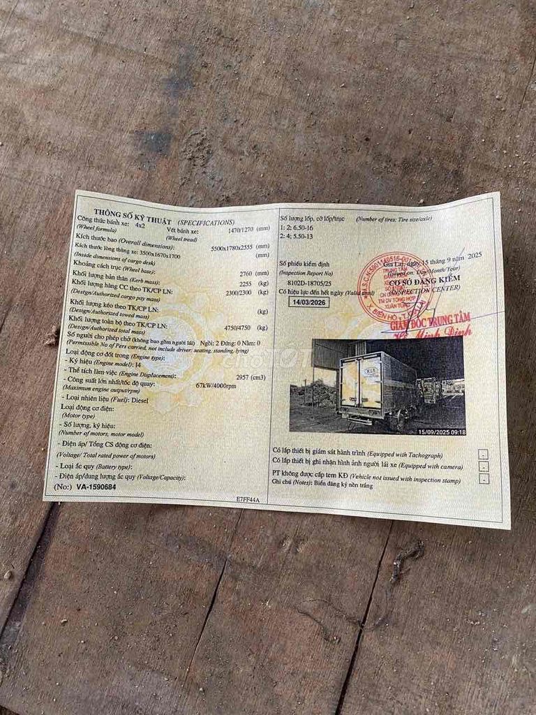 KIA K165 thùng kín 2,4 tấn đời 2016. Mua bán Xe tải, xe ben tại Huyện Phù Mỹ Bình Định được đăng bởi Vothanhhai1976 hình 7
