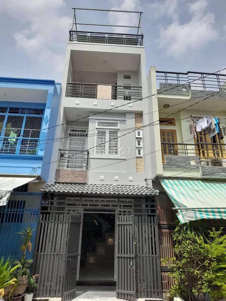 Nhà 4x14m 3 lầu hẻm 10m đường Bình Trị Đông quận Bình Tân gần chợ