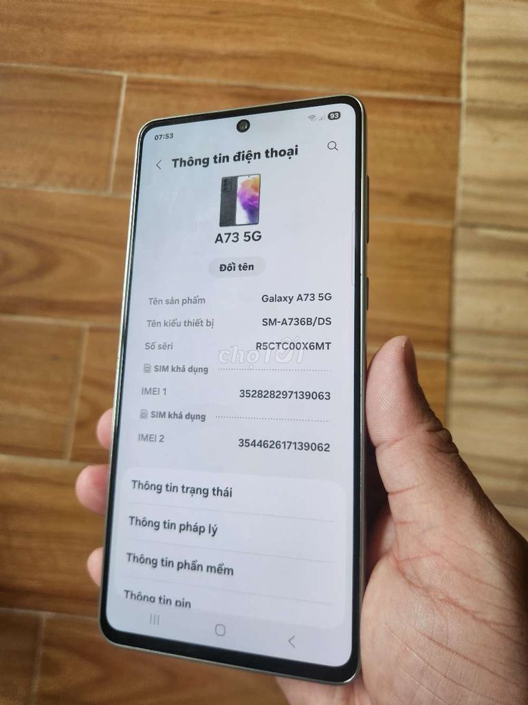 Samsung Galaxy A73 5G 8GB/128GB Xám. Mua bán Điện thoại tại Huyện Mê Linh Hà Nội được đăng bởi Miềm Xưa hình 1