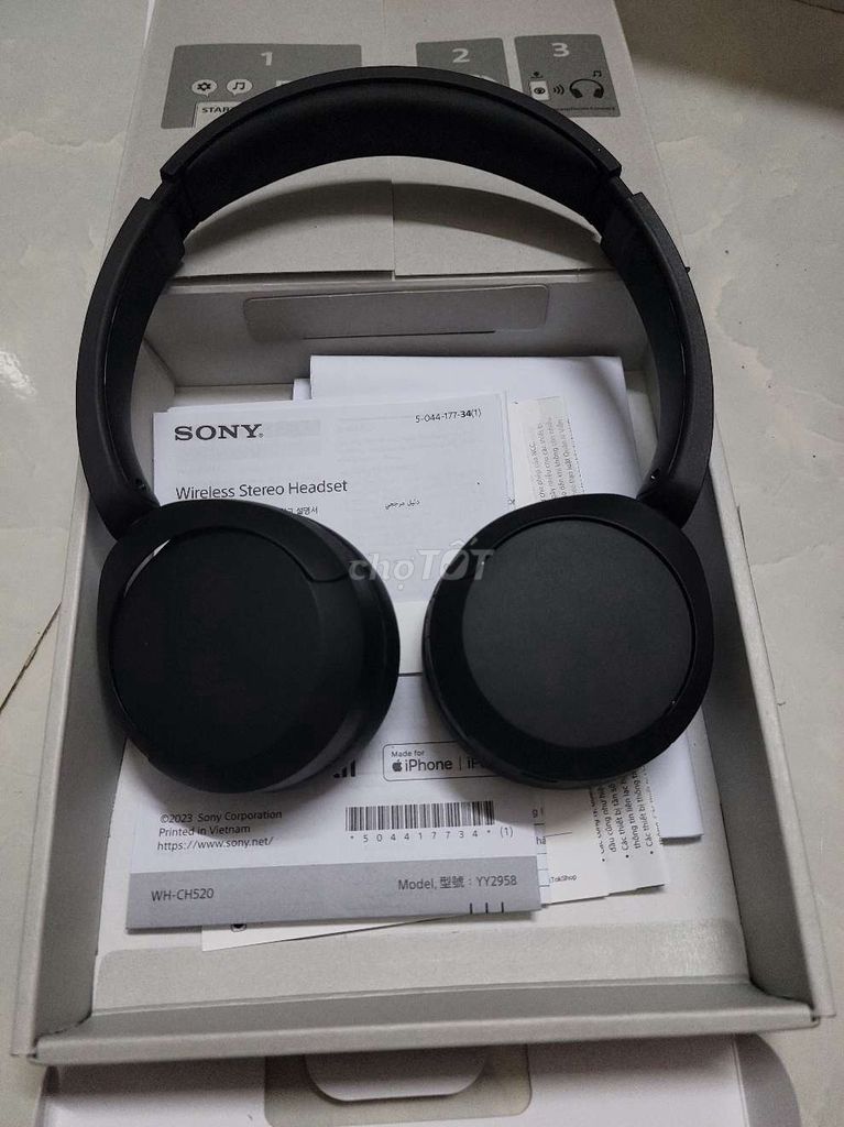 Tai nghe headphone Sony WH-CH520 Đen Mới. Mua bán Tivi, Âm thanh tại Quận Lê Chân Hải Phòng được đăng bởi Dũng Vũ hình 1