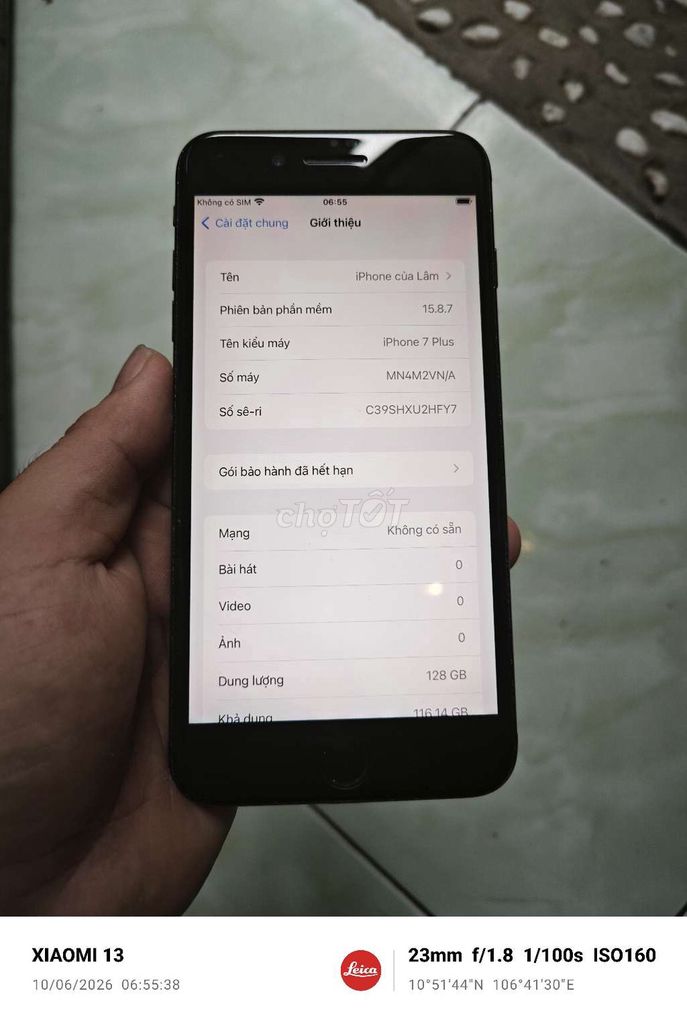 Apple iPhone 7 Plus 128GB Đen Đã sử dụng. Mua bán Điện thoại tại Quận 12 Tp Hồ Chí Minh được đăng bởi Duy Lâm hình 1