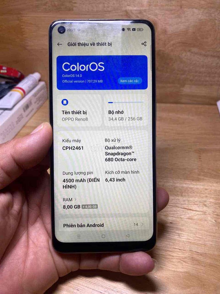 Oppo Reno 8 256GB vàng hồng. Mua bán Điện thoại tại Thành phố Thủ Đức Tp Hồ Chí Minh được đăng bởi Thanh Tâm hình 1