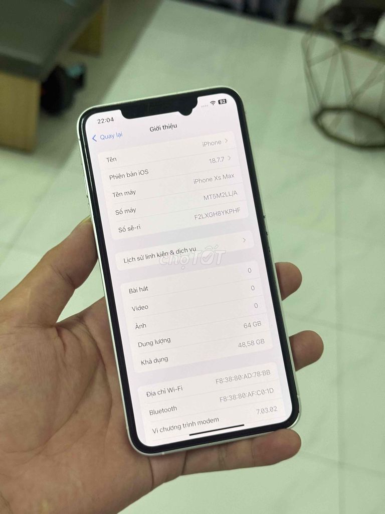 Apple iPhone Xs Max 64GB Trắng 84%. Mua bán Điện thoại tại Thành phố Biên Hòa Đồng Nai được đăng bởi Hung ha hình 1