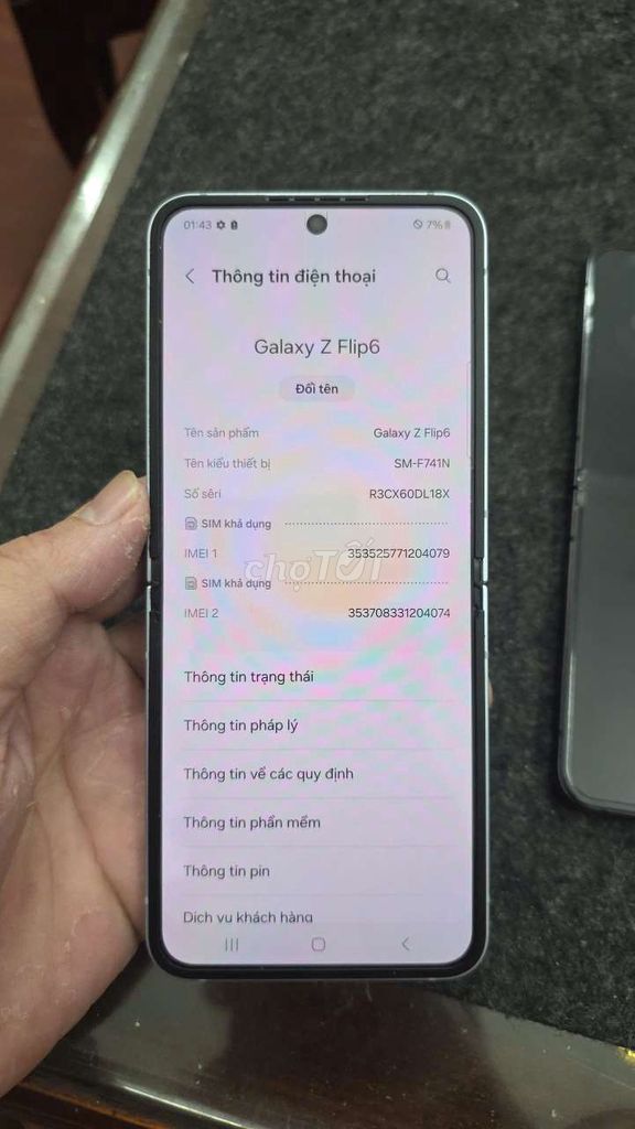 Samsung Galaxy Z Flip6 256GB Xanh nhạt. Mua bán Điện thoại tại Quận Ba Đình Hà Nội được đăng bởi Duc Minh hình 1