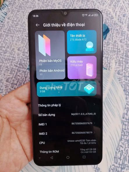 ZTE A72 3GB/128GB Đen. Mua bán Điện thoại tại Quận 5 Tp Hồ Chí Minh được đăng bởi Hội Đồ Điện Tử hình 1