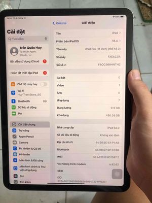 ipad pro 11" 2020 dung lượng 512Gb có 4G , máy đẹp. Mua bán Máy tính bảng tại Quận 11 Tp Hồ Chí Minh được đăng bởi Trần Quốc Huy