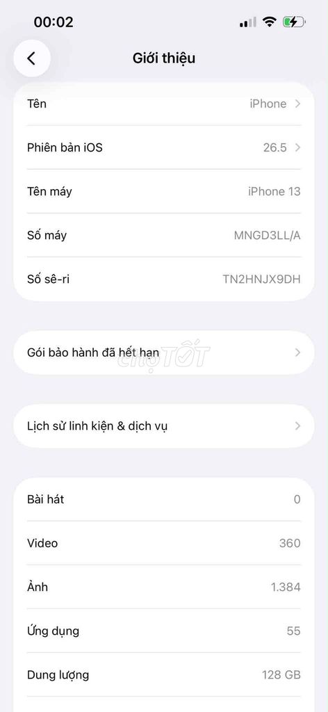 Apple iPhone 13 128GB Đã qua sử dụng. Mua bán Điện thoại tại Quận Bình Tân Tp Hồ Chí Minh được đăng bởi Ng Longg hình 1