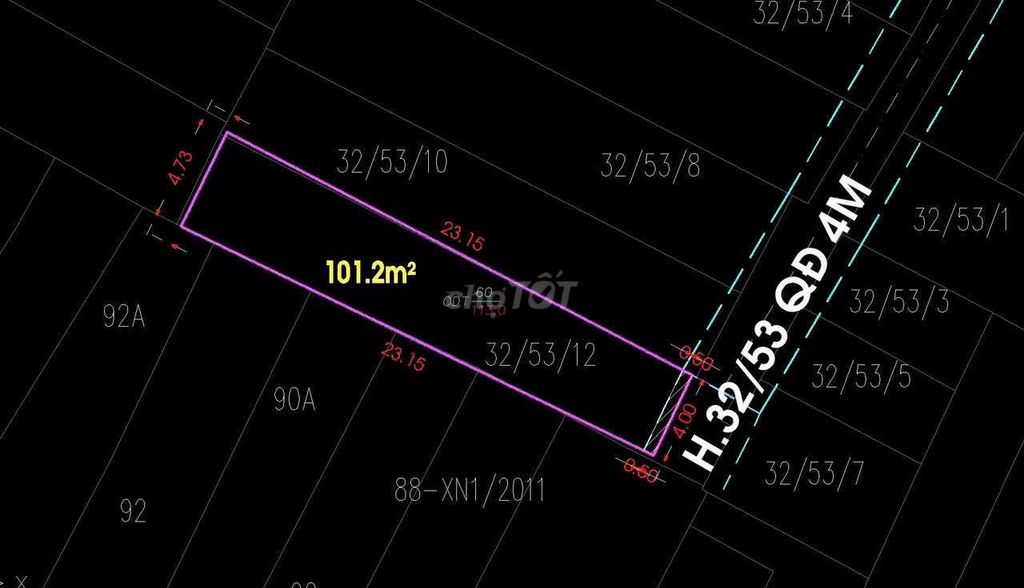 Bán nhà Hẻm Ba Gác Phan Sào Nam TB 4x24m NH 4.73m tổng 104m giá 6.9 tỷ