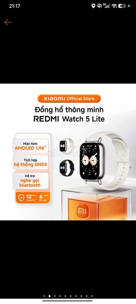 Đồng hồ thông minh redmi watch 5 lite. Mua bán Thiết bị đeo thông minh tại Thị xã Bến Cát Bình Dương được đăng bởi Nguyen Hoang Anh hình 1