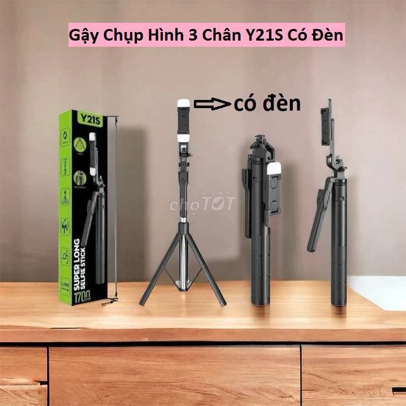 Gậy chụp ảnh 3 chân Y21/Y21S có đèn, cso 1m7. Mua bán Phụ kiện (Màn hình, Chuột...) tại Quận Gò Vấp Tp Hồ Chí Minh được đăng bởi Blue Home Gia Dụng Giá Sỉ Toàn Quốc hình 1