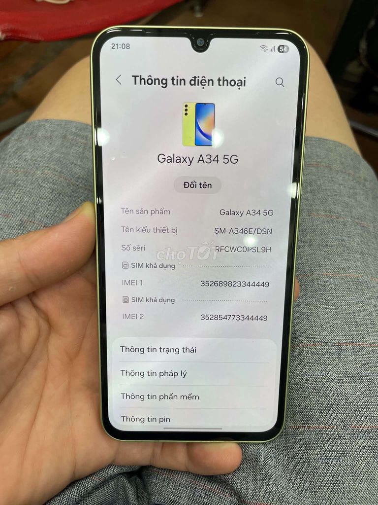 Samsung Galaxy A34 5G 256GB Xanh lá. Mua bán Điện thoại tại Quận Hai Bà Trưng Hà Nội được đăng bởi Quốc Bảo hình 1