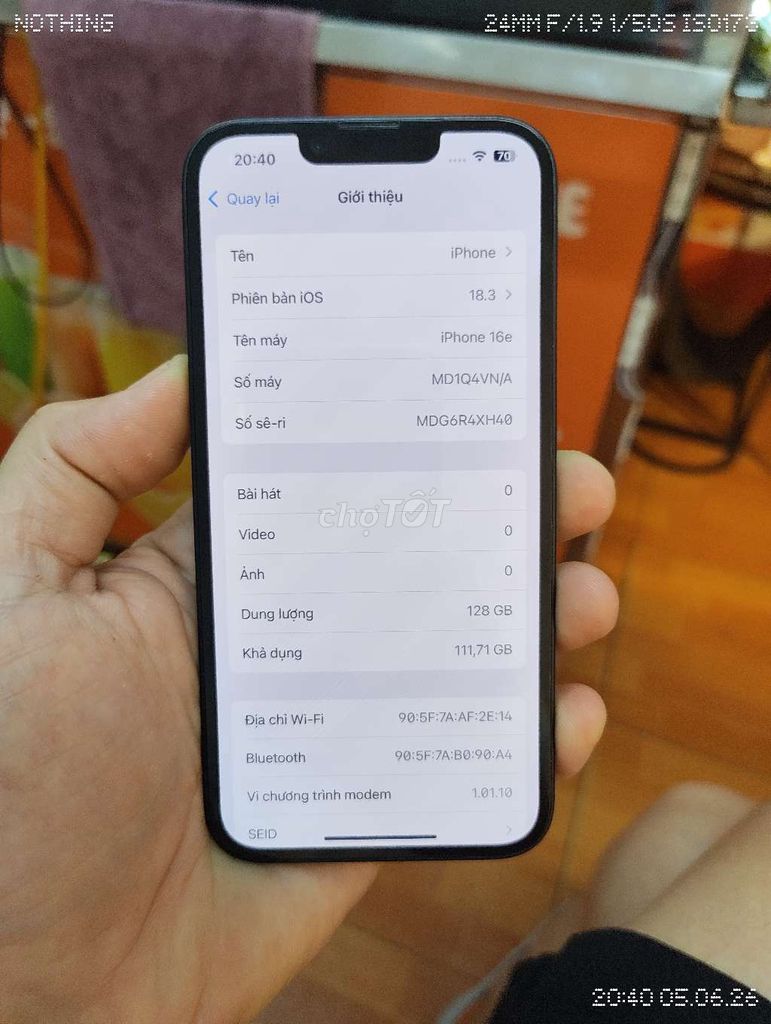 iPhone 16e 128GB Đen. Mua bán Điện thoại tại Quận Hai Bà Trưng Hà Nội được đăng bởi Quốc Bảo hình 1