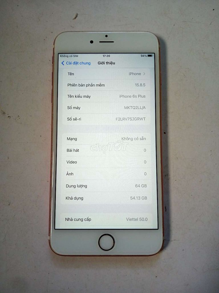 Apple iPhone 6S Plus 64GB Vàng hồng. Mua bán Điện thoại tại Quận 5 Tp Hồ Chí Minh được đăng bởi kien cuong hình 1