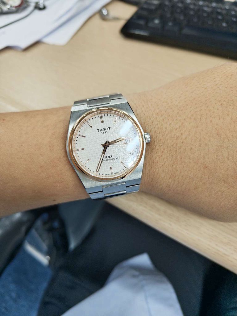 Tissot PRX Thép không gỉ Bạc Vàng hồng. Mua bán Đồng hồ tại Quận Long Biên Hà Nội được đăng bởi Nam Anh hình 1