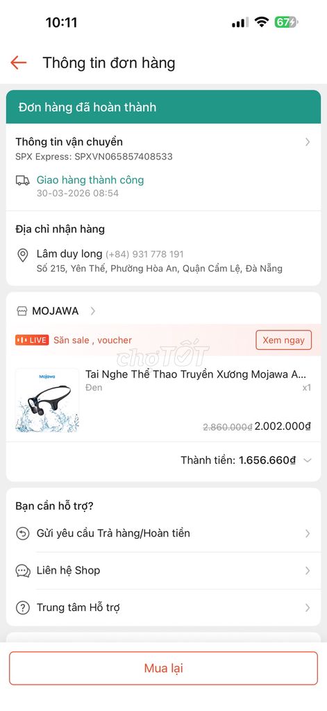 Tai nghe thể thao MOJAWA Truyền Xương Đen. Mua bán Tivi, Âm thanh tại Quận Cẩm Lệ Đà Nẵng được đăng bởi Long hình 1