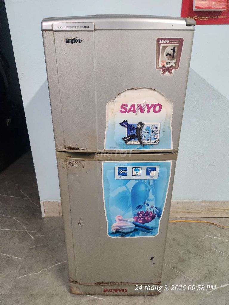 Tủ lạnh Sanyo SR-13JN(MS) 130L. Mua bán Tủ lạnh tại Thành phố Pleiku Gia Lai được đăng bởi VoHo hình 1