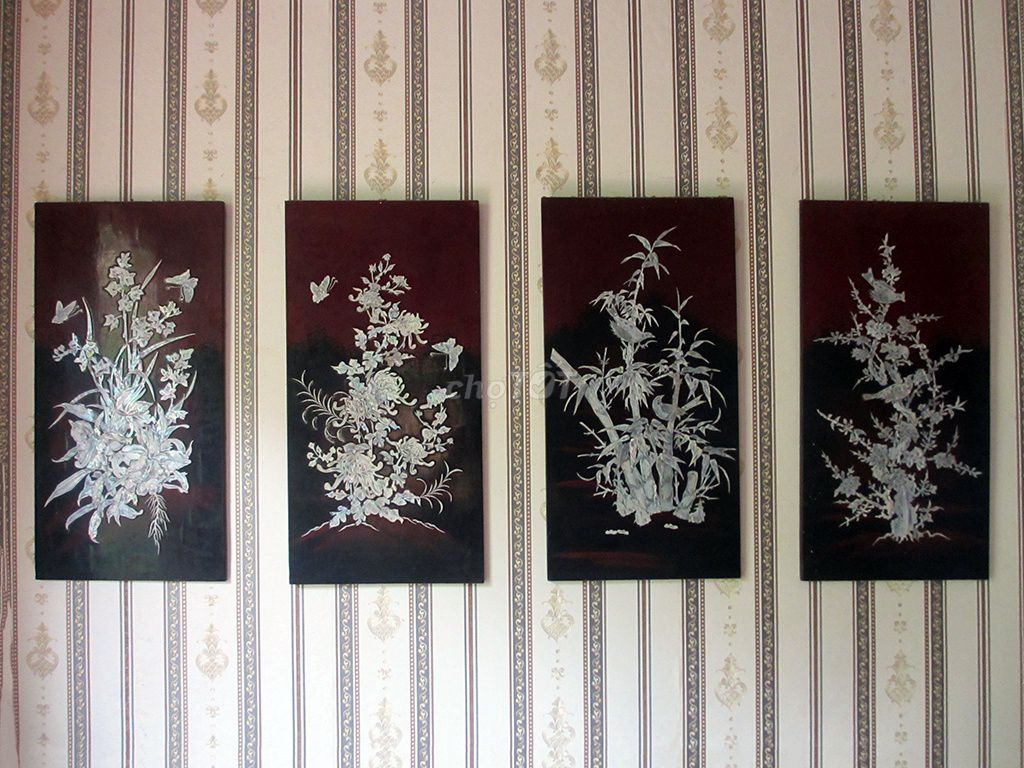 Bộ Tranh Tứ bình Xuân Hạ Thu Đông 60x30 cm. Mua bán Đồ sưu tầm, đồ cổ tại Quận Hai Bà Trưng Hà Nội được đăng bởi Mi Chu hình 1