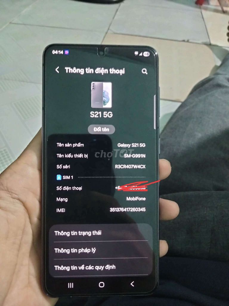 Samsung Galaxy S21 5G Đen Đã sử dụng. Mua bán Điện thoại tại Quận 8 Tp Hồ Chí Minh được đăng bởi Hoàng Lộc hình 1