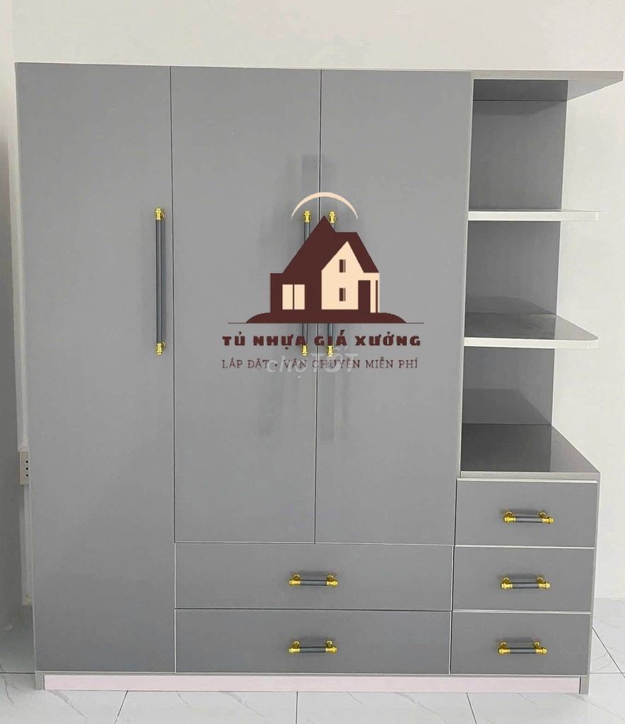 Tủ quần áo Nhựa Đài Loan Xám 1m8x1m45. Mua bán Tủ, kệ gia đình tại Huyện Hóc Môn Tp Hồ Chí Minh được đăng bởi Nội thất giá xưởng hình 1