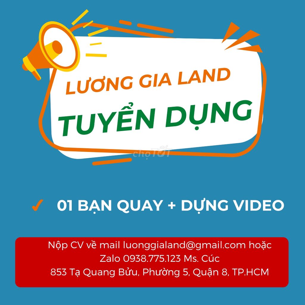 tuyển 01 bạn hỗ trợ quay, dựng video cho ngành bđs