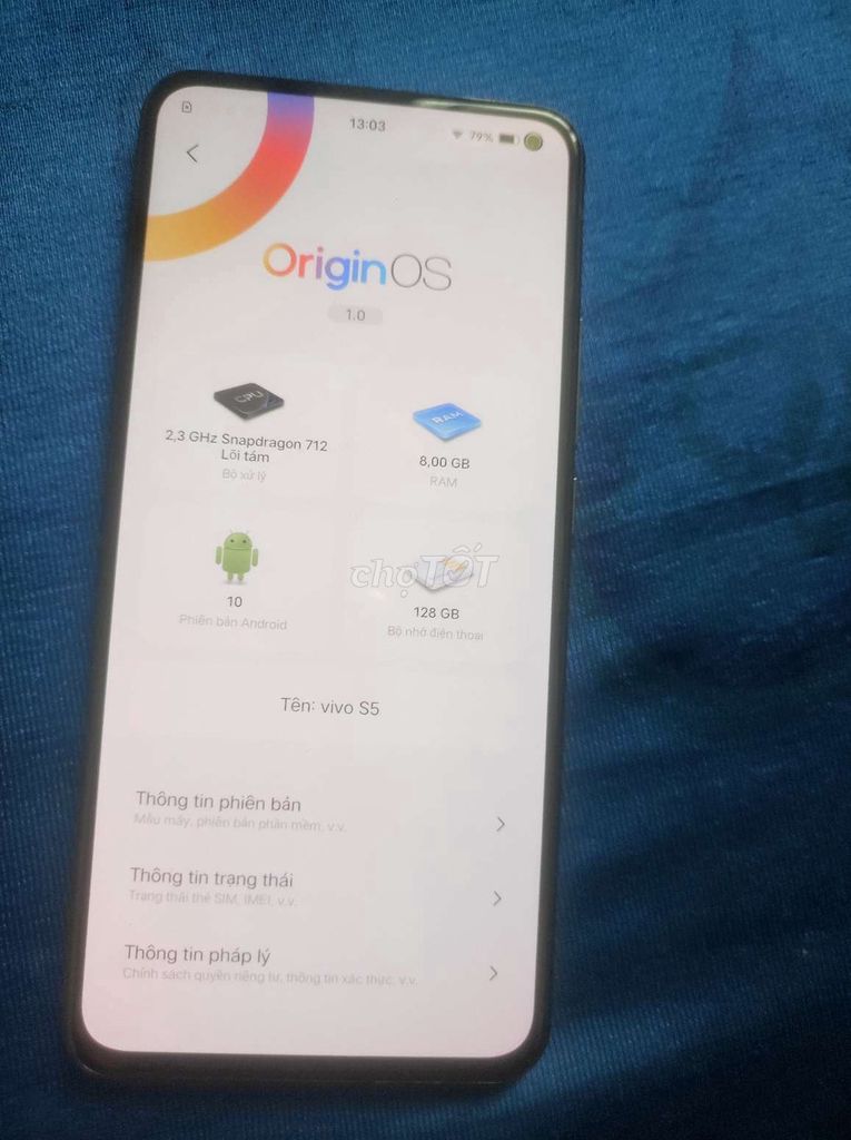 Vivo S5 128GB Đen. Mua bán Điện thoại tại Quận Bình Thuỷ Cần Thơ được đăng bởi nana hình 1
