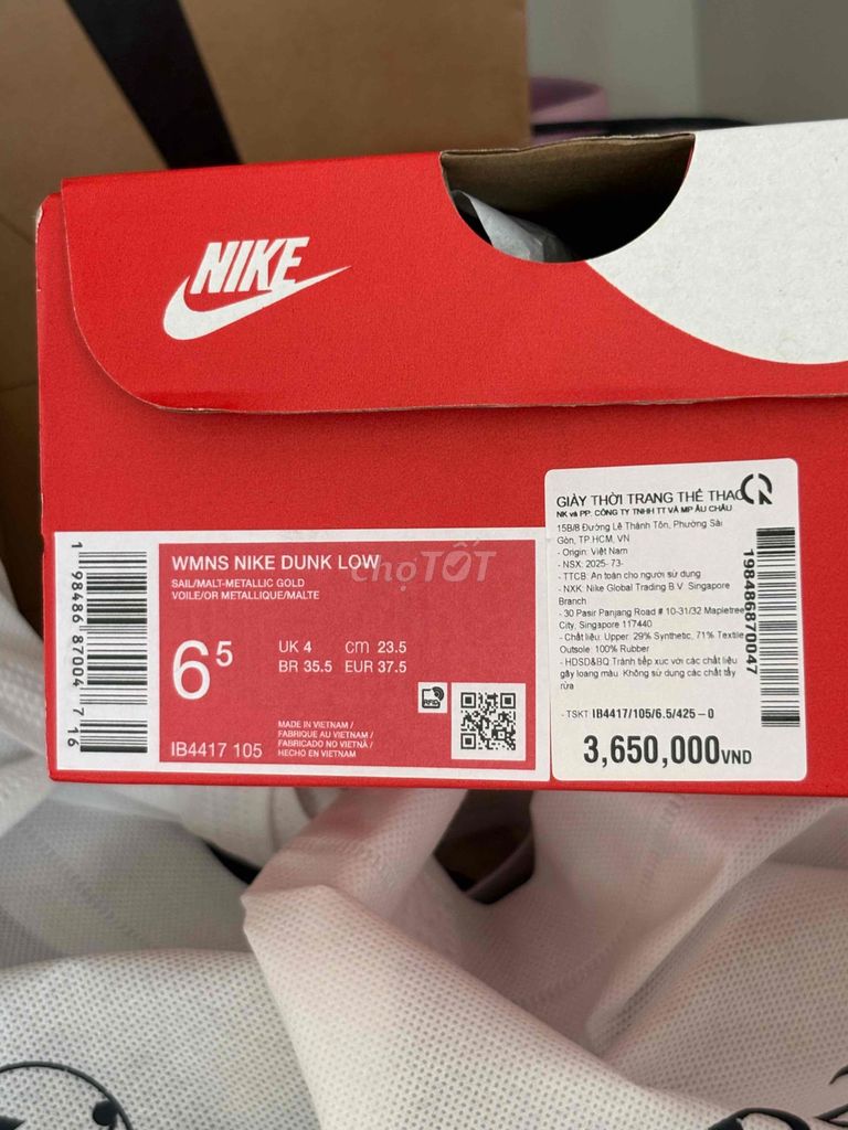 Giày thể thao Nike Dunk Low Nữ. Mua bán Giày dép tại Quận Gò Vấp Tp Hồ Chí Minh được đăng bởi Thuỷ hình 1