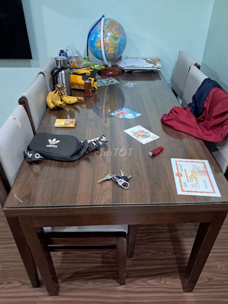 Bàn ăn Gỗ kính da 6 chỗ Hiện đại. Mua bán Bàn ghế tại Quận Hà Đông Hà Nội được đăng bởi Tên chưa cung cấp hình 1