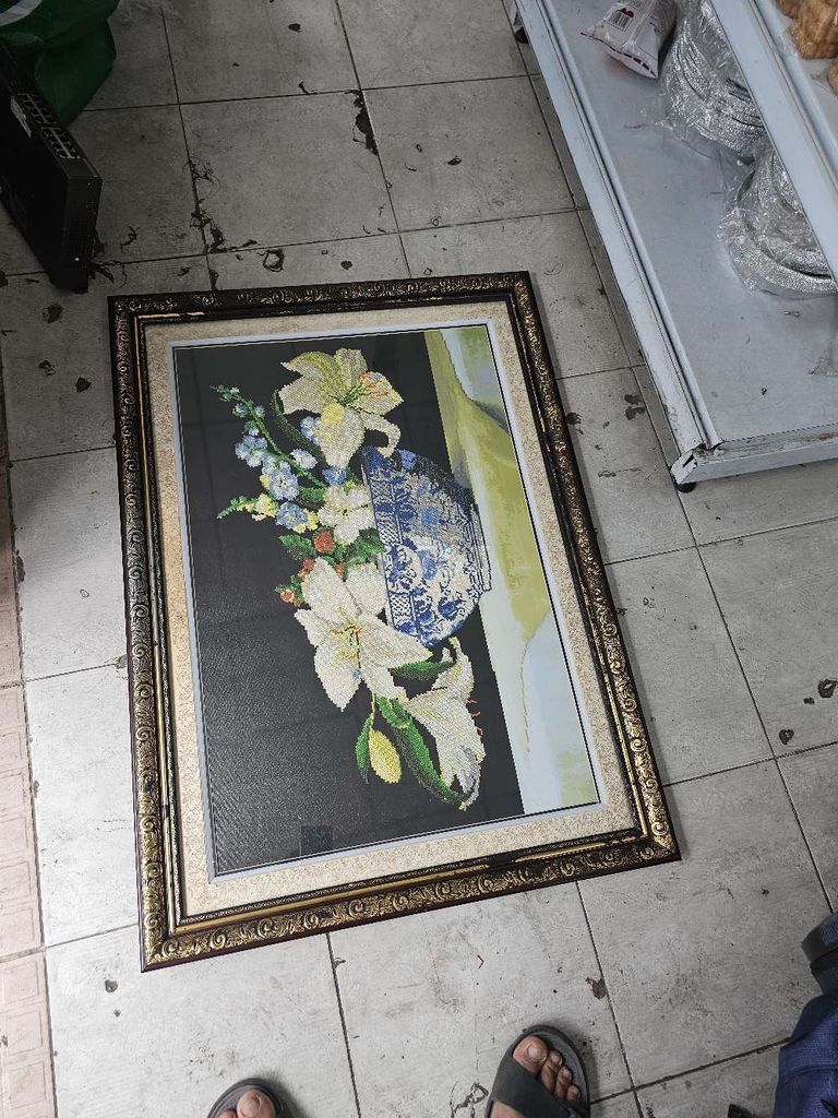 Tranh đính đá Hoa Đa màu 55x80 cm. Mua bán Đồ sưu tầm, đồ cổ tại Quận Tân Bình Tp Hồ Chí Minh được đăng bởi A phát hình 1