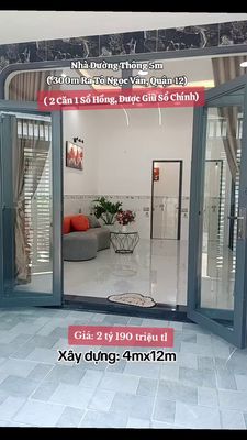 Nhà Hẻm Thông 5m Tô Ngọc Vân, Quận 12, 2.19 tỷ