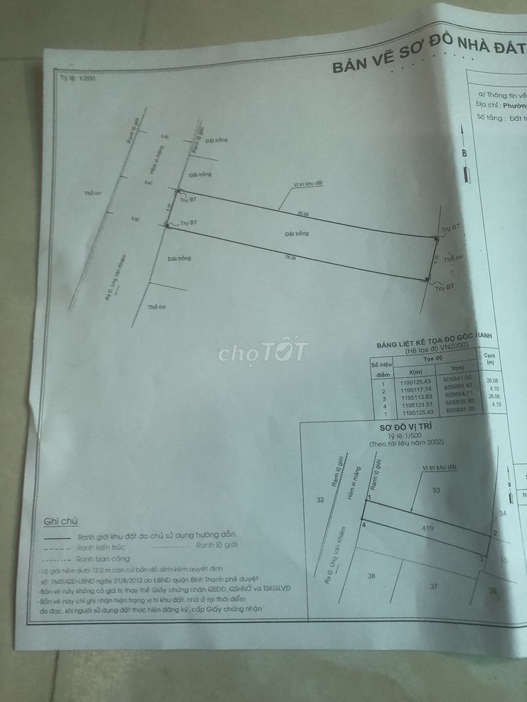 Bán đất đường D5 nối dài, phường 25, quận Bình Thạnh, tp Hồ Chí Minh