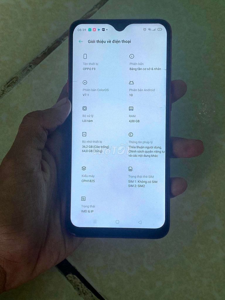 Oppo F9 64GB Đỏ Android 10. Mua bán Điện thoại tại Thành phố Tây Ninh Tây Ninh được đăng bởi Giơia Trung hình 1