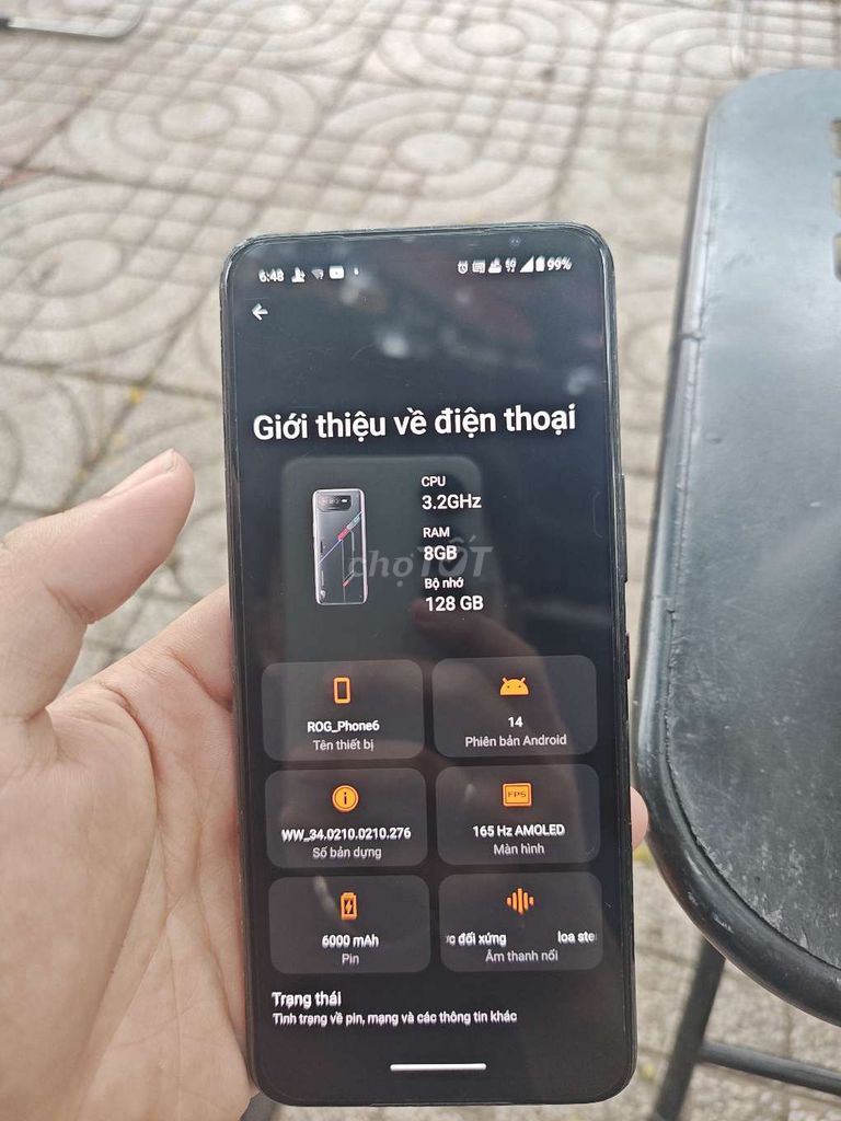 ROG Phone 6 8/128GB Đen. Mua bán Điện thoại tại Quận Bình Thạnh Tp Hồ Chí Minh được đăng bởi Tấn Đạt hình 1