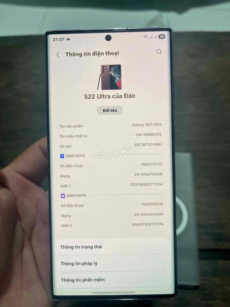 Samsung S22 Ultra Tím Đã sử dụng. Mua bán Điện thoại tại Huyện Đầm Dơi Cà Mau được đăng bởi Lâm Hoàng Đáo hình 1