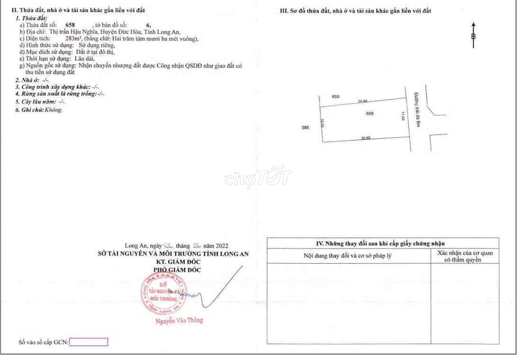 04 Thửa đất Mặt tiền Thị Trấn Hậu Nghĩa - Gần Vinhomes. Sổ hồng riêng.