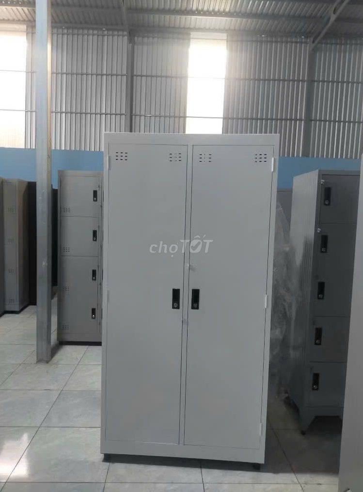 Tủ locker 2 ngănn. sơn DẦU màu xám GHHi