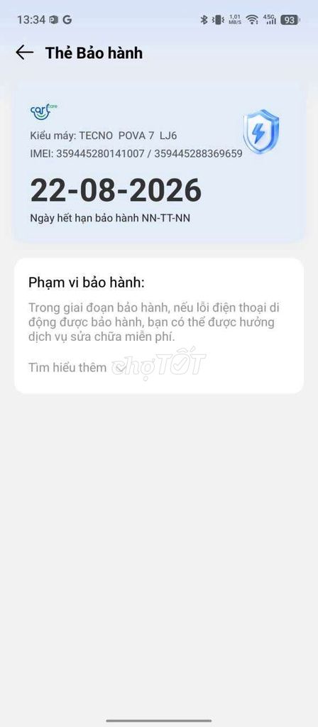 Tecno Pova 7 Trắng Còn bảo hành. Mua bán Điện thoại tại Quận Đống Đa Hà Nội được đăng bởi Thanhpv hình 1