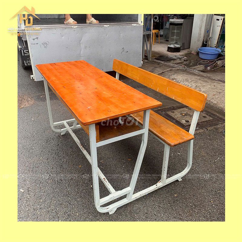 Bàn Học Liền Ghế Gỗ, Sắt Đã Dùng Cũ Còn Mới 90%. Mua bán Bàn ghế tại Quận Tân Phú Tp Hồ Chí Minh được đăng bởi Công Ty TNHH TM DV INKPRO hình 1
